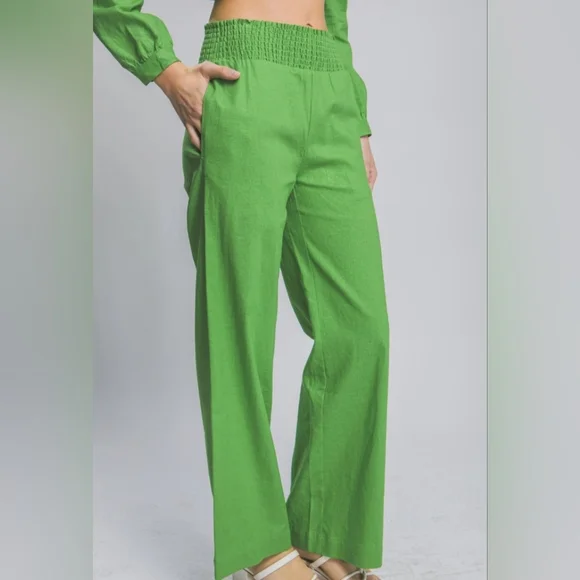 #16 🛑M, L Linen Pants with Smocked Waist - Picture 8 of 14